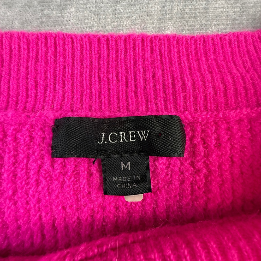 J.Crew Womens Pink Merino Wool Alpaca Blend Raglan Crewneck Sweater Medium - Picture 3 of 5